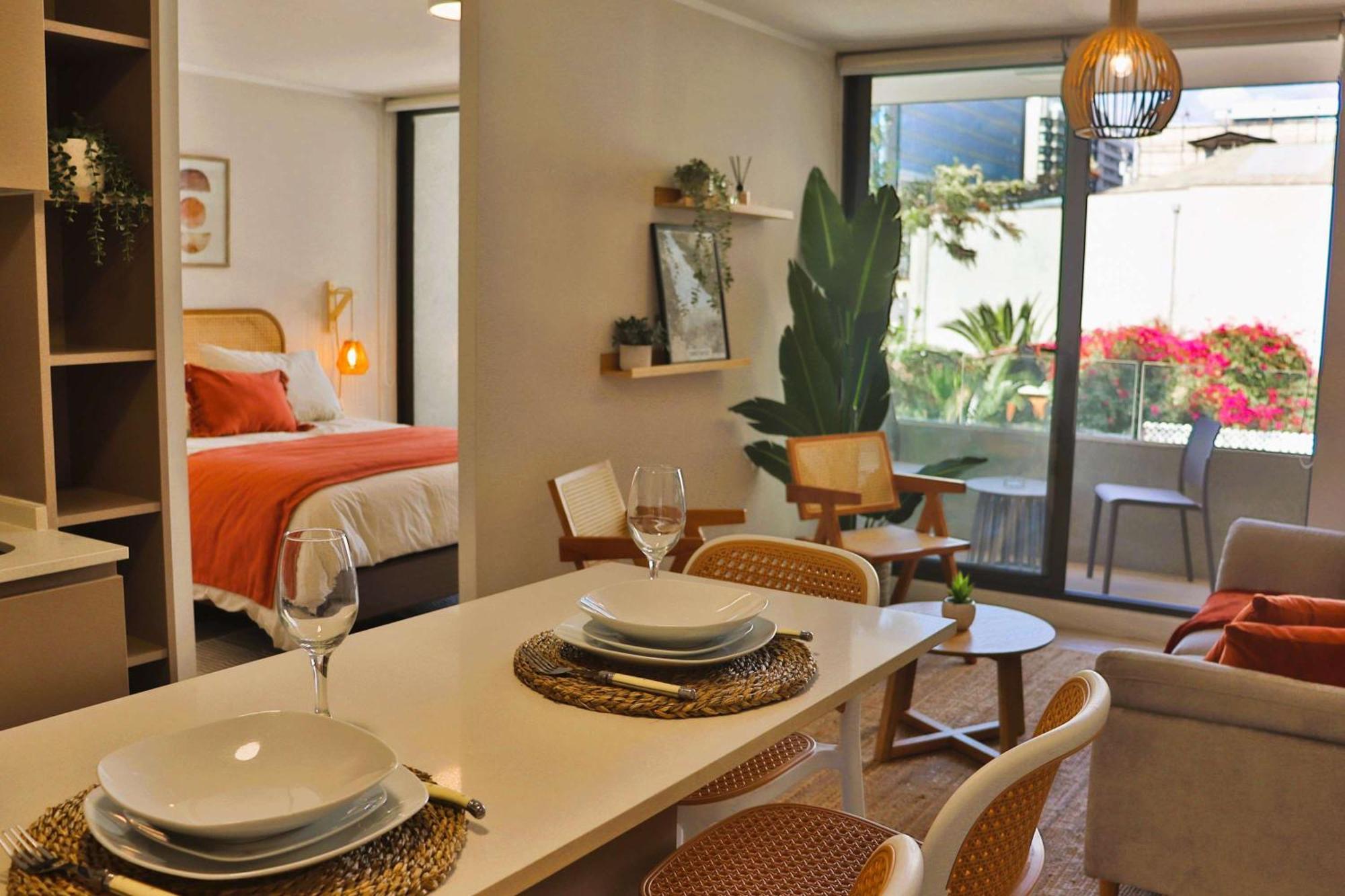 Apartamento Hom I Amplio Depto 1d1b Cerca Al Mertro Plazaegana Santiago